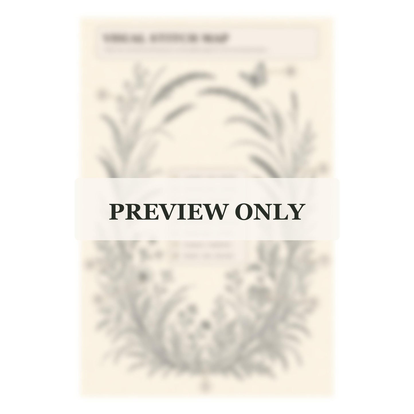 Golden Seedhead and Butterfly stitch guide preview for the digital hand embroidery pattern and stitch guide