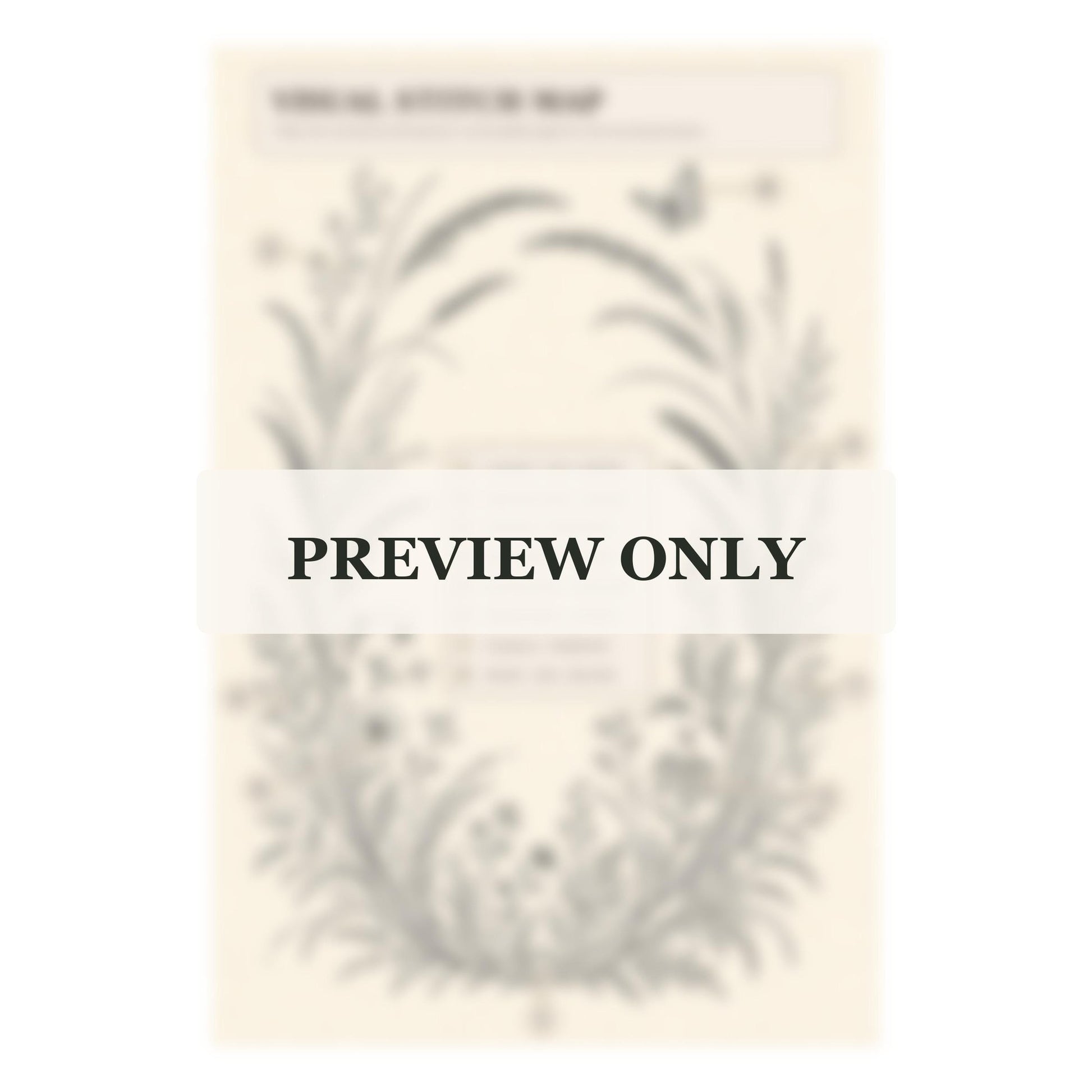 Golden Seedhead and Butterfly stitch guide preview for the digital hand embroidery pattern and stitch guide