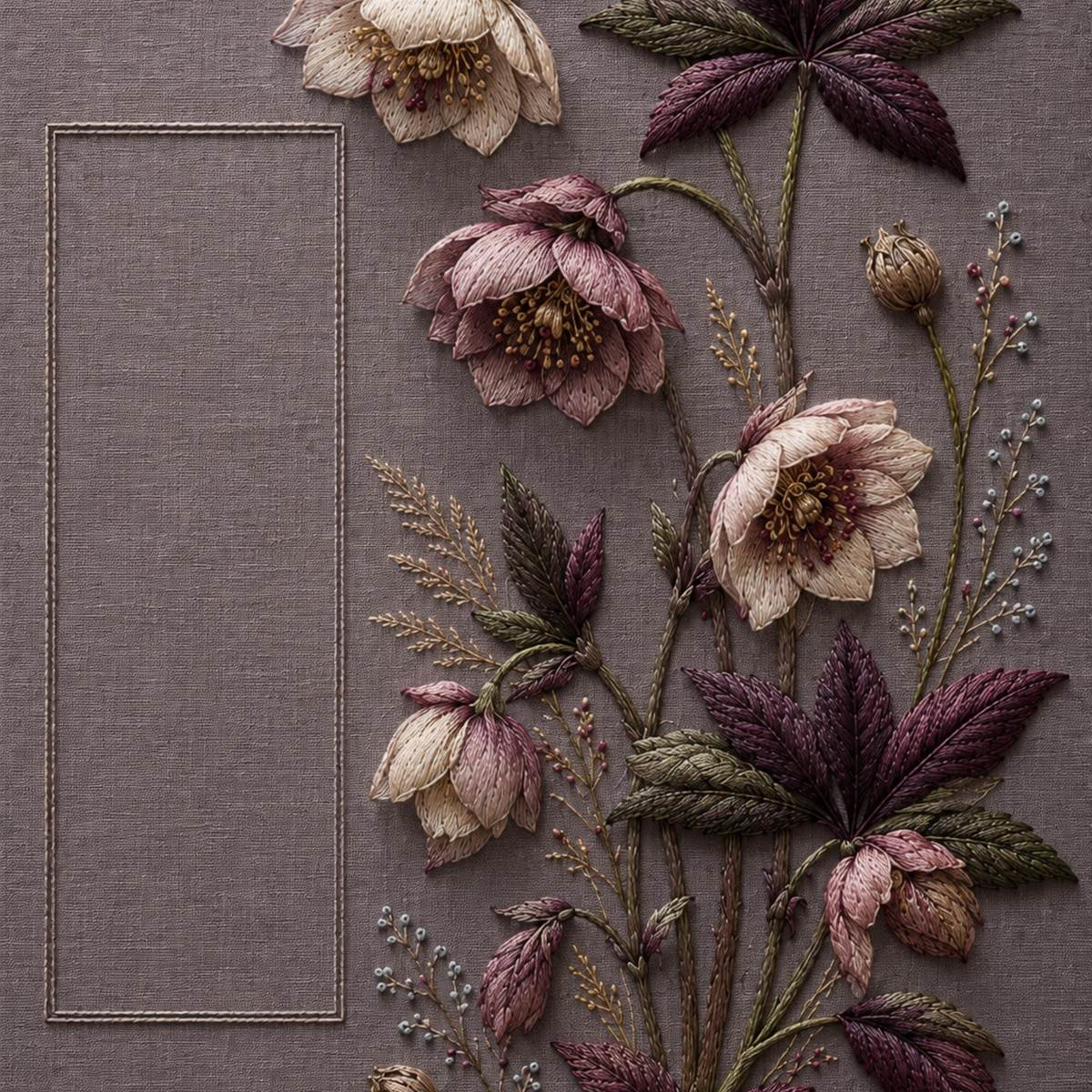 Hellebore Winter Jewel embroidered project idea for the digital hand embroidery pattern and stitch guide