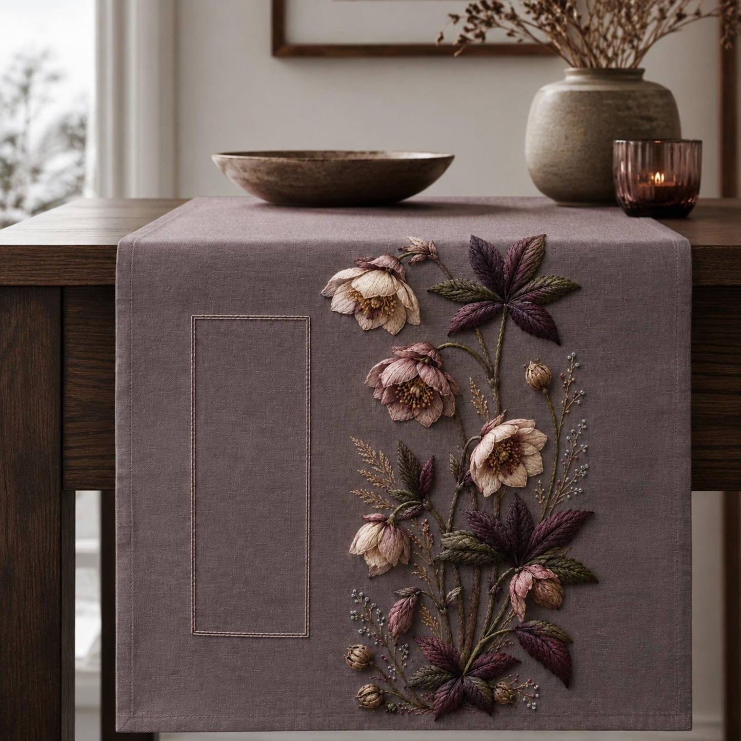 Hellebore Winter Jewel stitch guide preview for the digital hand embroidery pattern and stitch guide