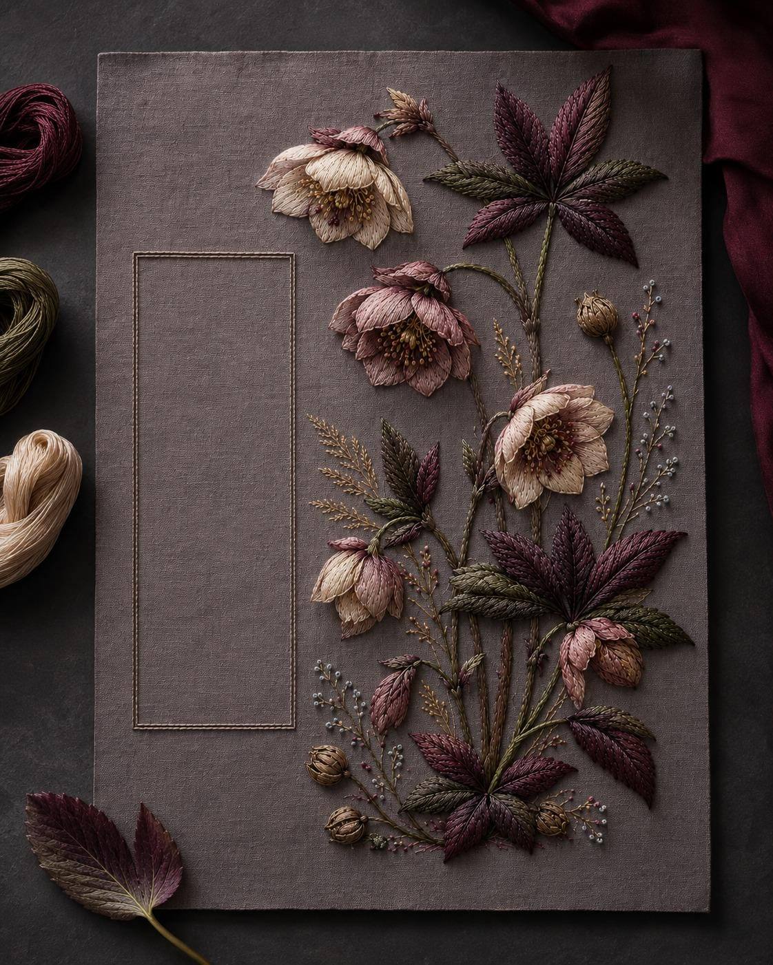 Hellebore Winter Jewel additional project reference for the digital hand embroidery pattern and stitch guide