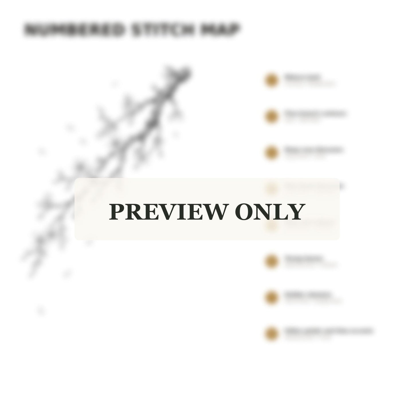 Japanese Plum Blossom Branch dmc colour palette preview for the digital hand embroidery pattern and stitch guide