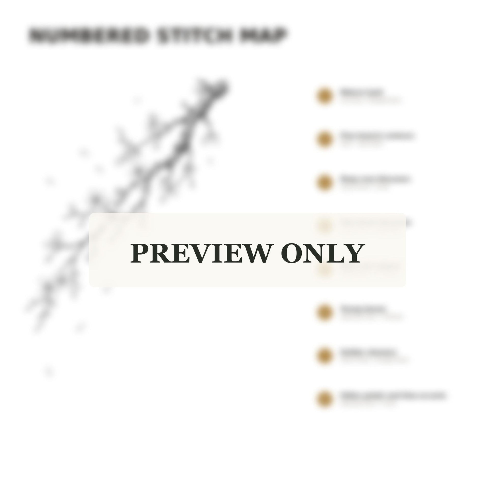 Japanese Plum Blossom Branch dmc colour palette preview for the digital hand embroidery pattern and stitch guide