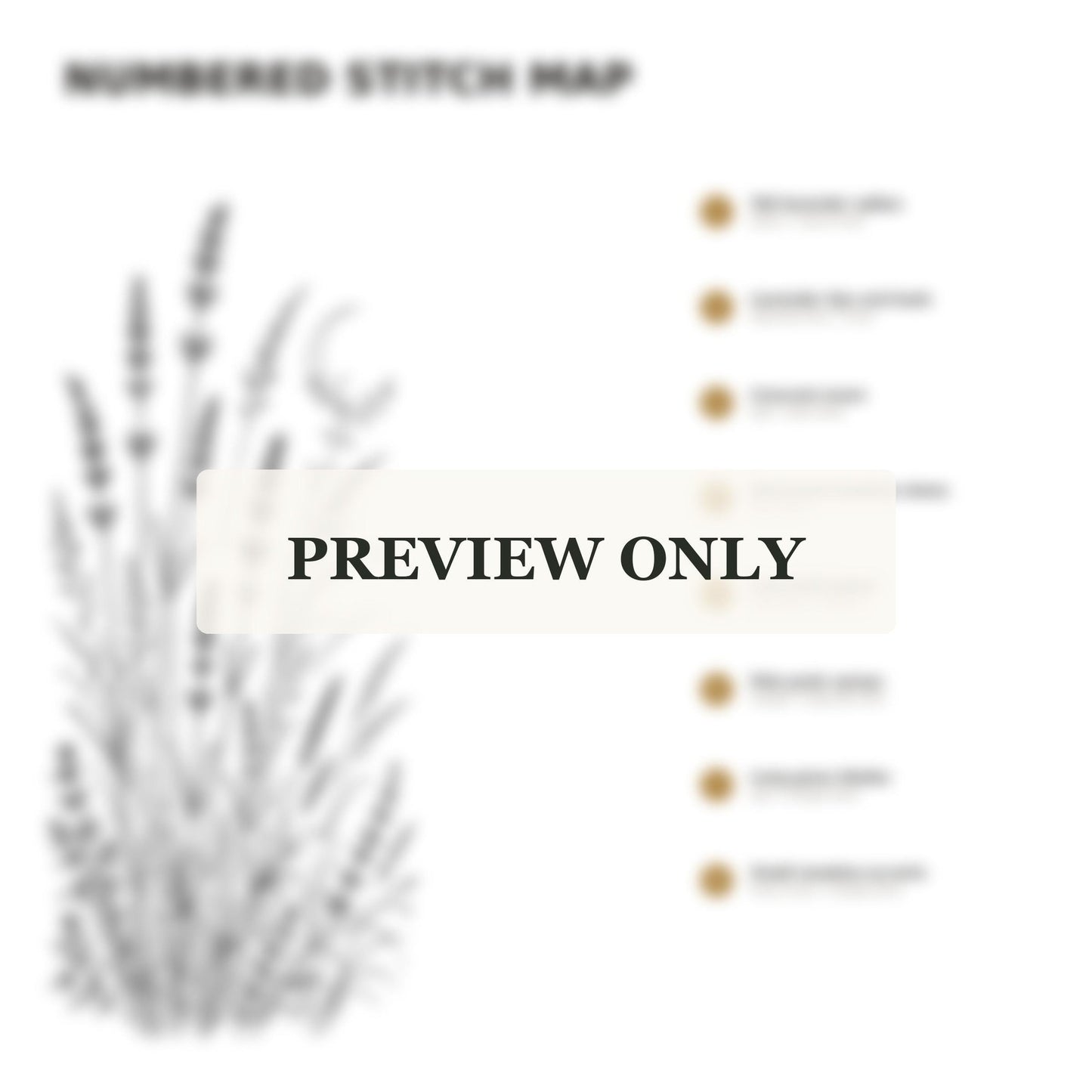 Lavender Evening Garden stitch guide preview for the digital hand embroidery pattern and stitch guide