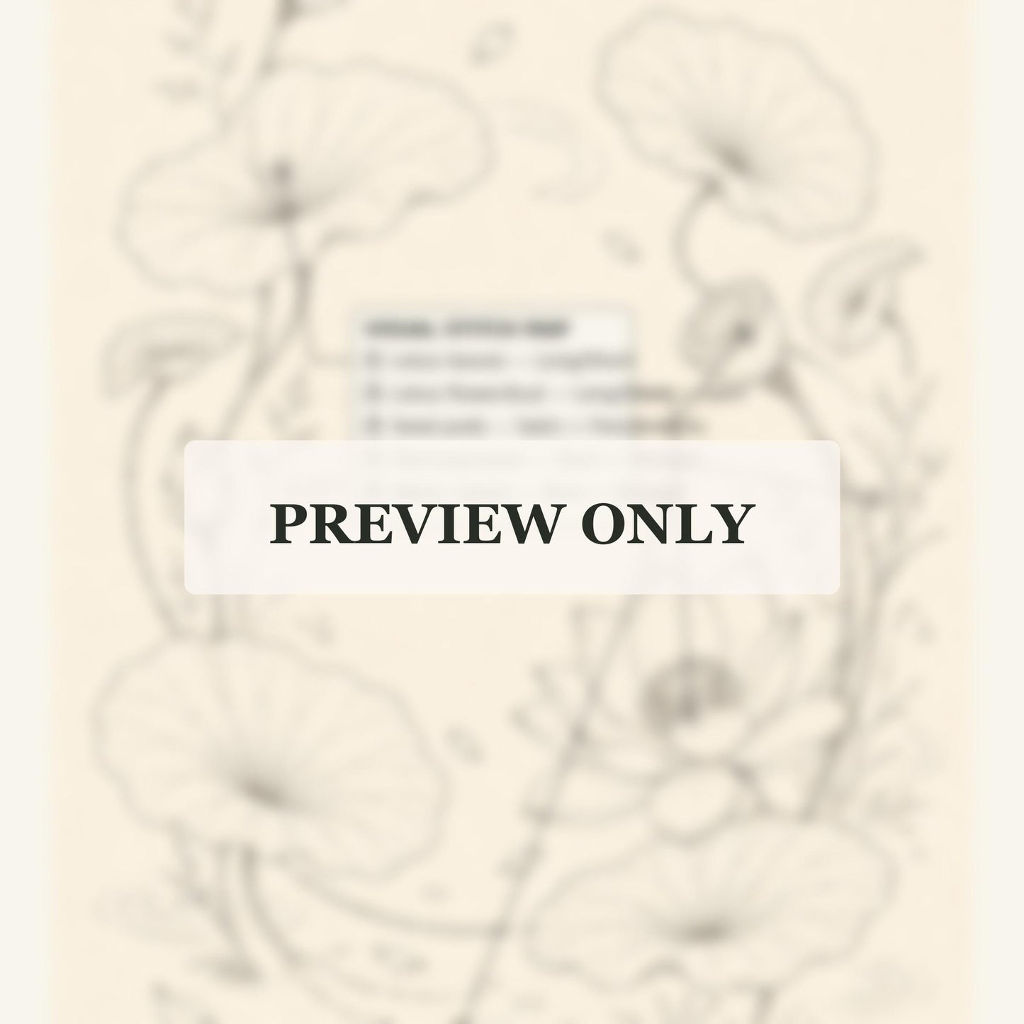 Lotus Seed Pod and Water Leaves dmc colour palette preview for the digital hand embroidery pattern and stitch guide