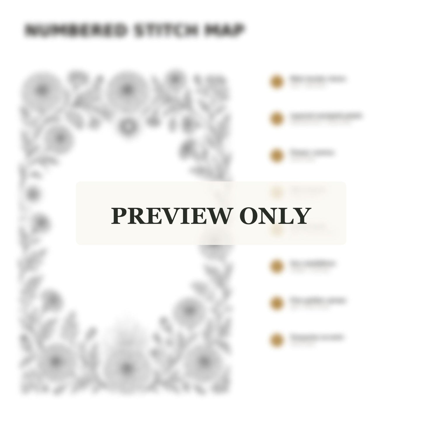 Marigold Sun Border stitch guide preview for the digital hand embroidery pattern and stitch guide