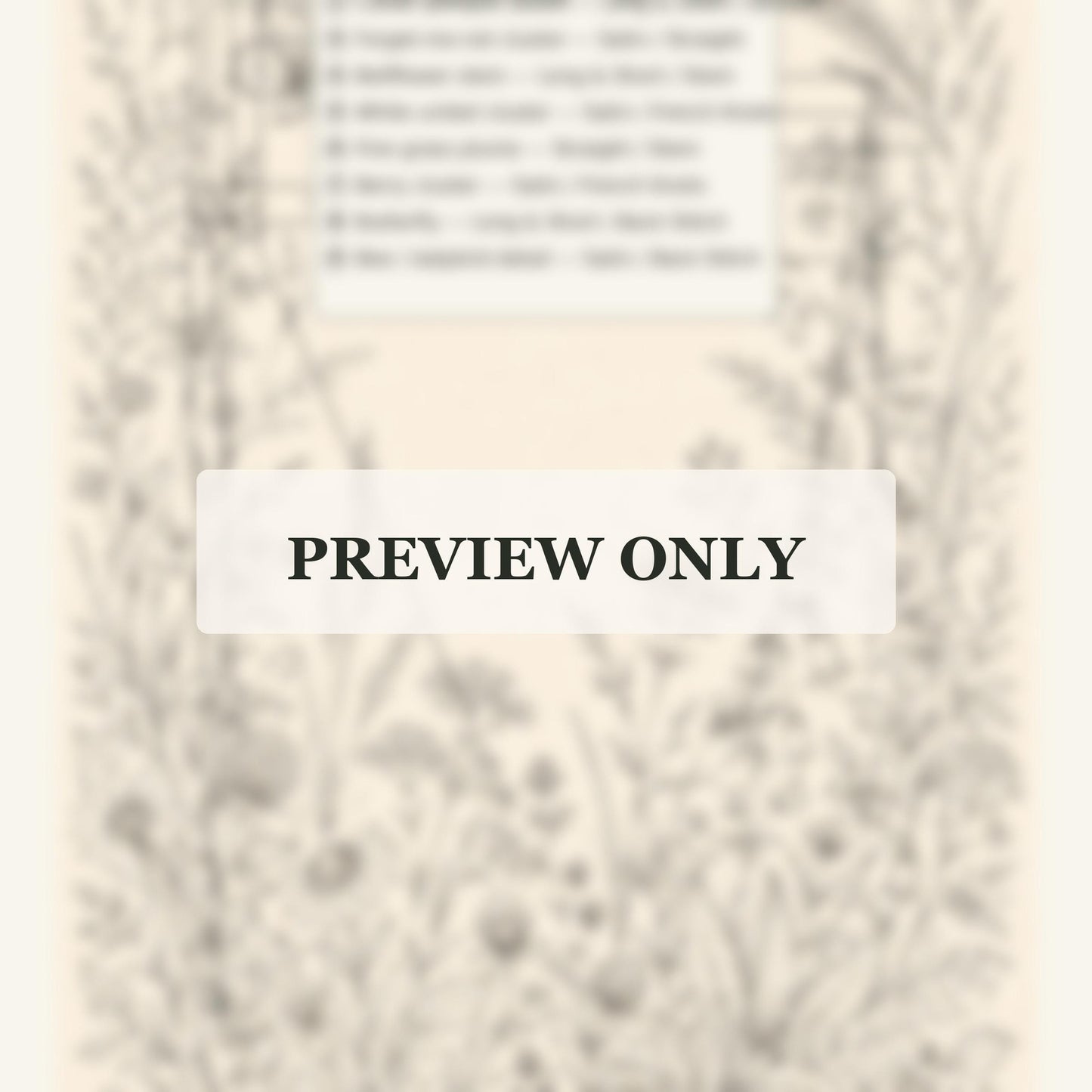 Meadow Insects Botanical dmc colour palette preview for the digital hand embroidery pattern and stitch guide