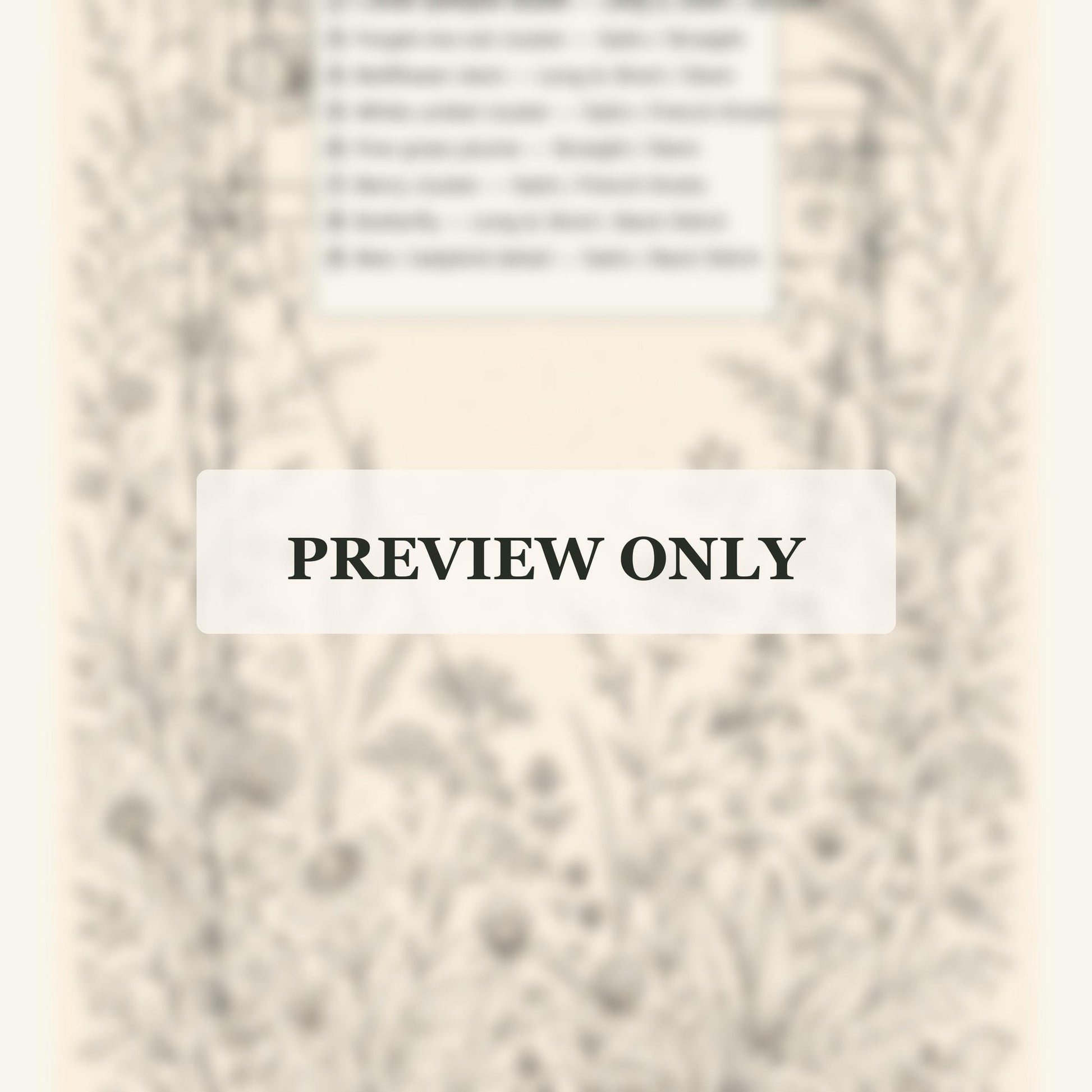 Meadow Insects Botanical dmc colour palette preview for the digital hand embroidery pattern and stitch guide