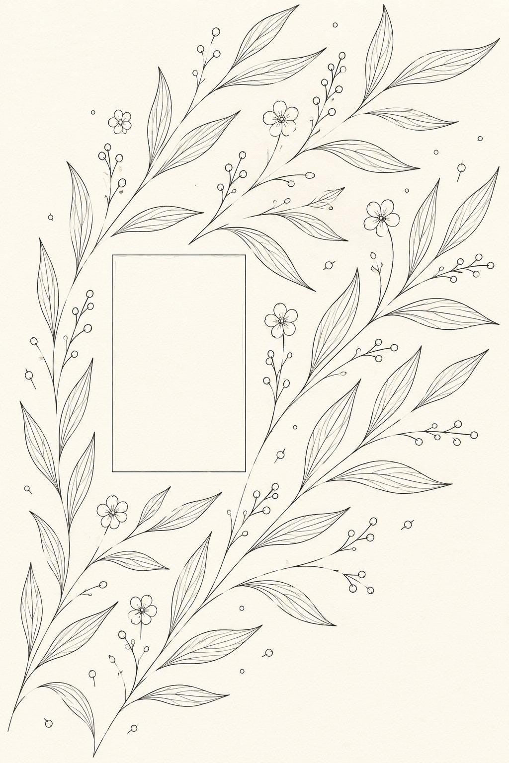 Modern Leaf Rhythm transfer linework preview for the digital hand embroidery pattern and stitch guide