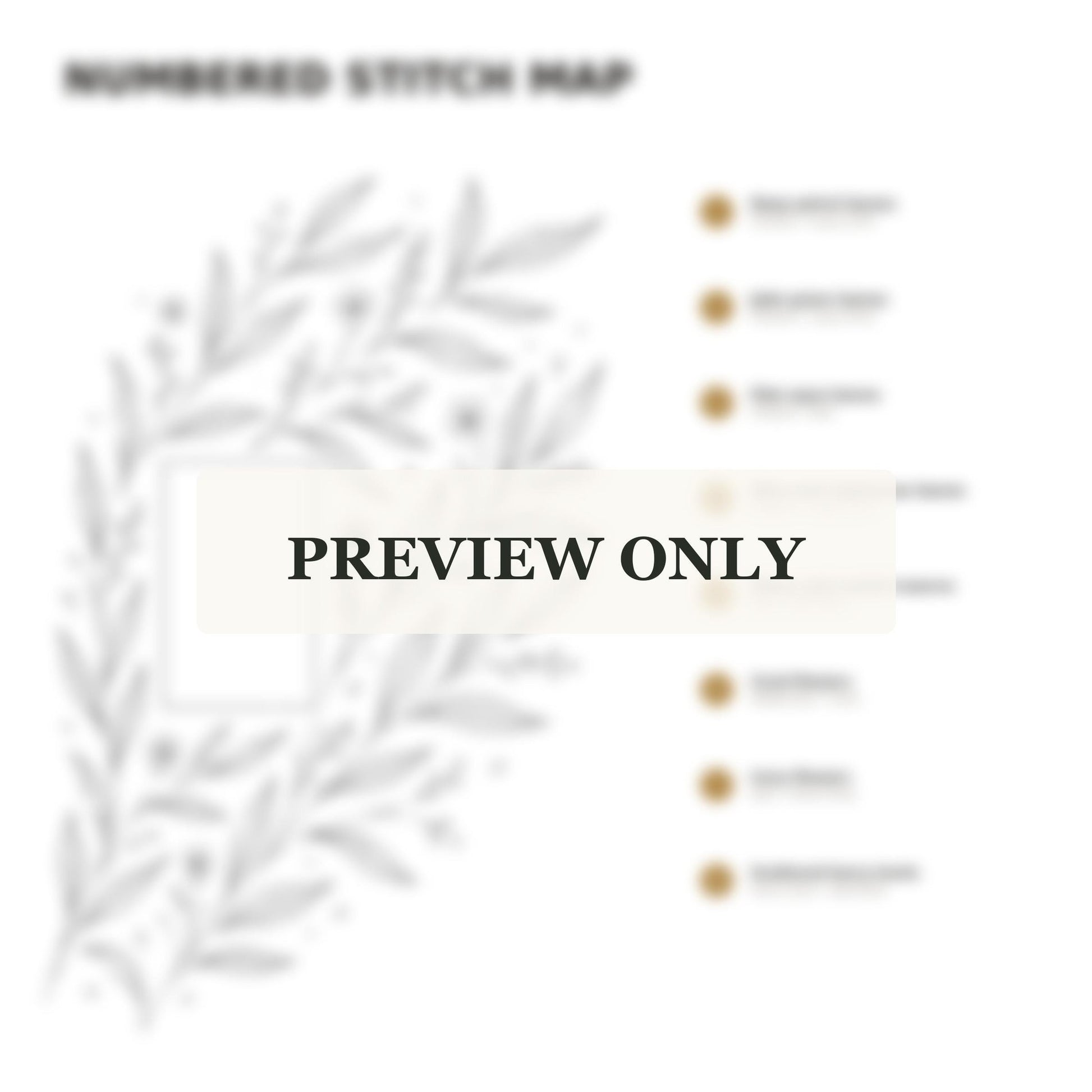 Modern Leaf Rhythm stitch guide preview for the digital hand embroidery pattern and stitch guide