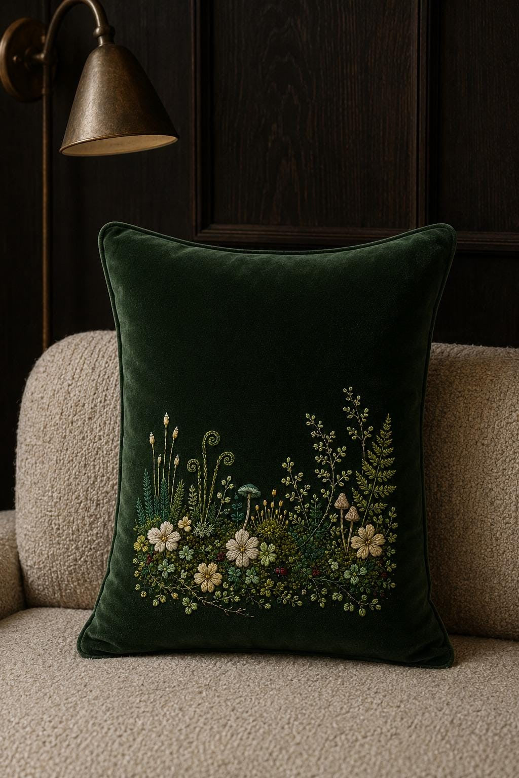 Moss Garden Micro Botanical embroidered project idea for the digital hand embroidery pattern and stitch guide