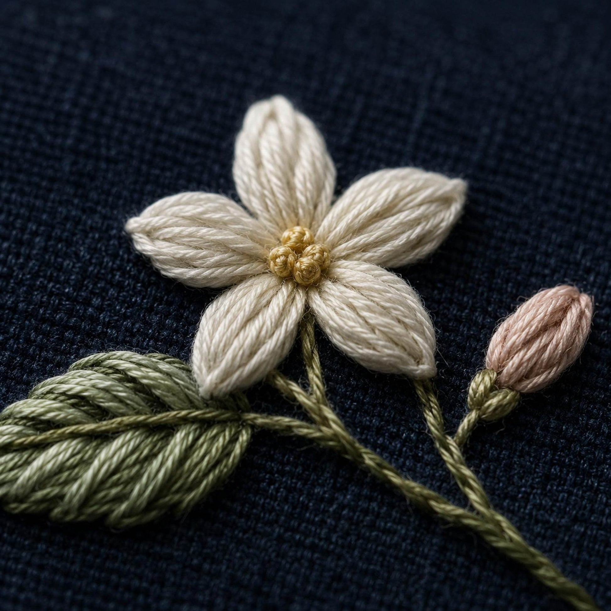 Night Jasmine Scent stitch guide preview for the digital hand embroidery pattern and stitch guide