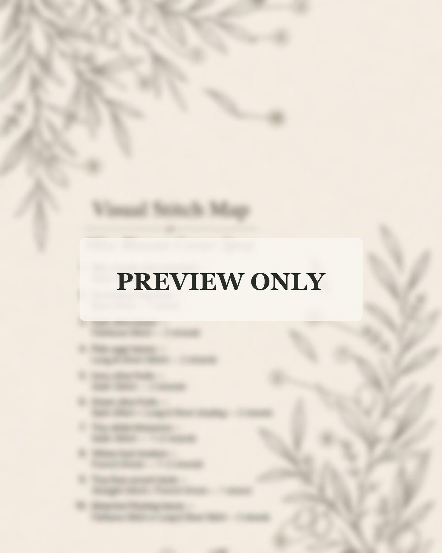 Olive Grove Silver Leaf stitch guide preview for the digital hand embroidery pattern and stitch guide