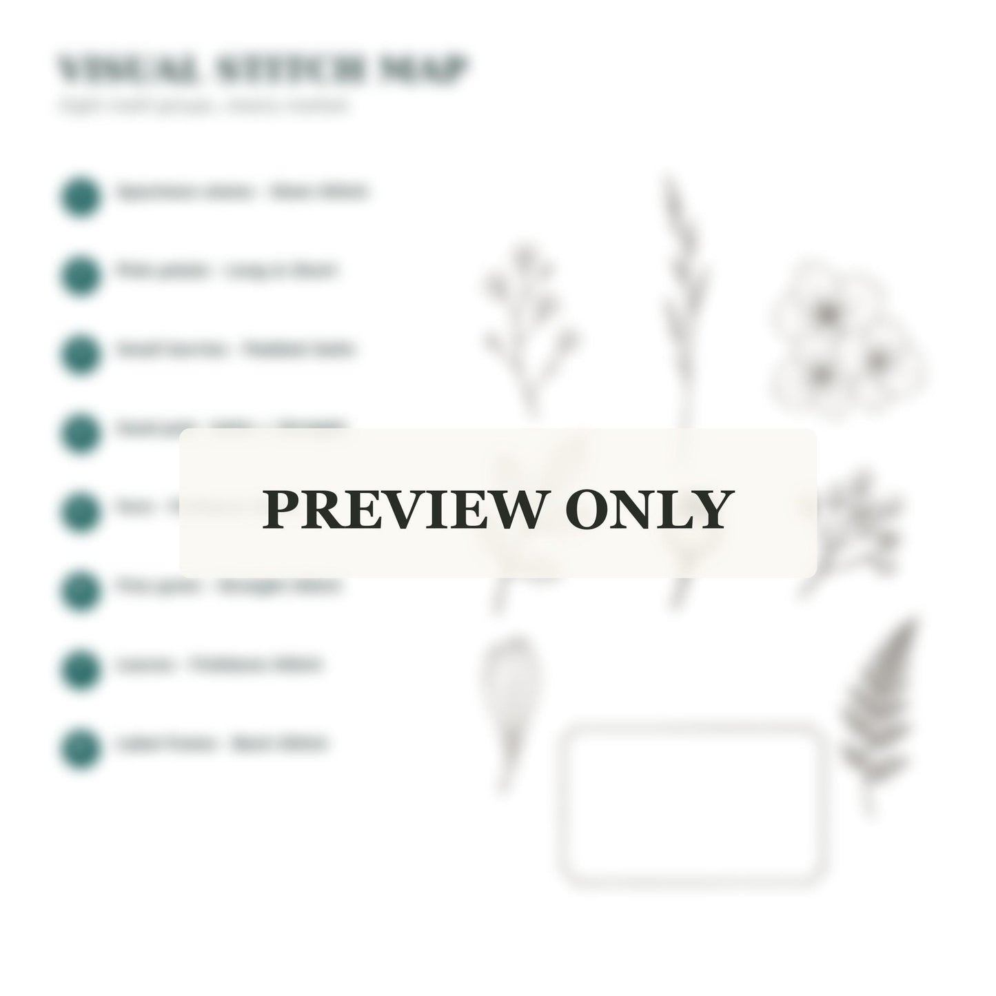 Pressed Flower Album stitch guide preview for the digital hand embroidery pattern and stitch guide
