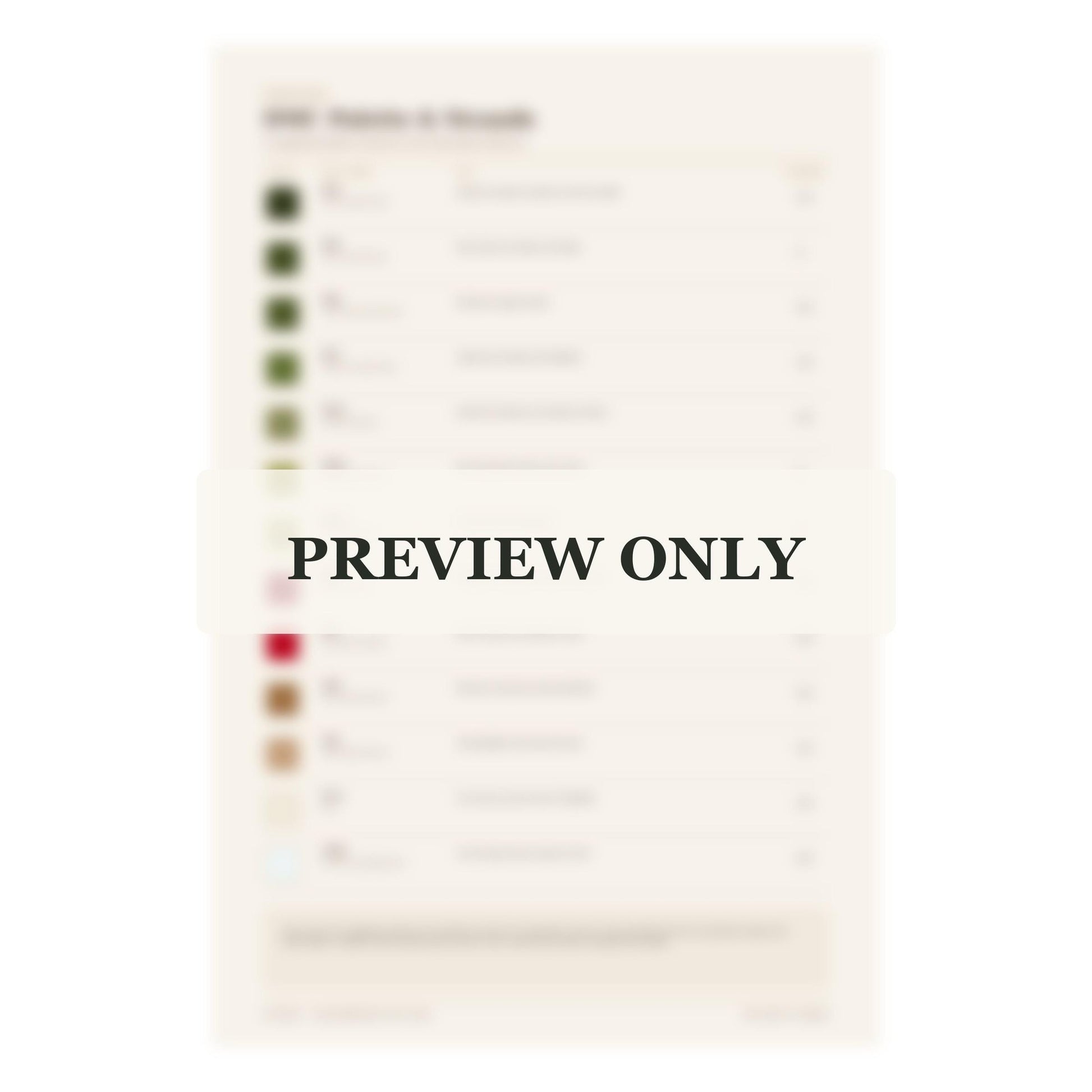 Red Berry Winter Green dmc colour palette preview for the digital hand embroidery pattern and stitch guide