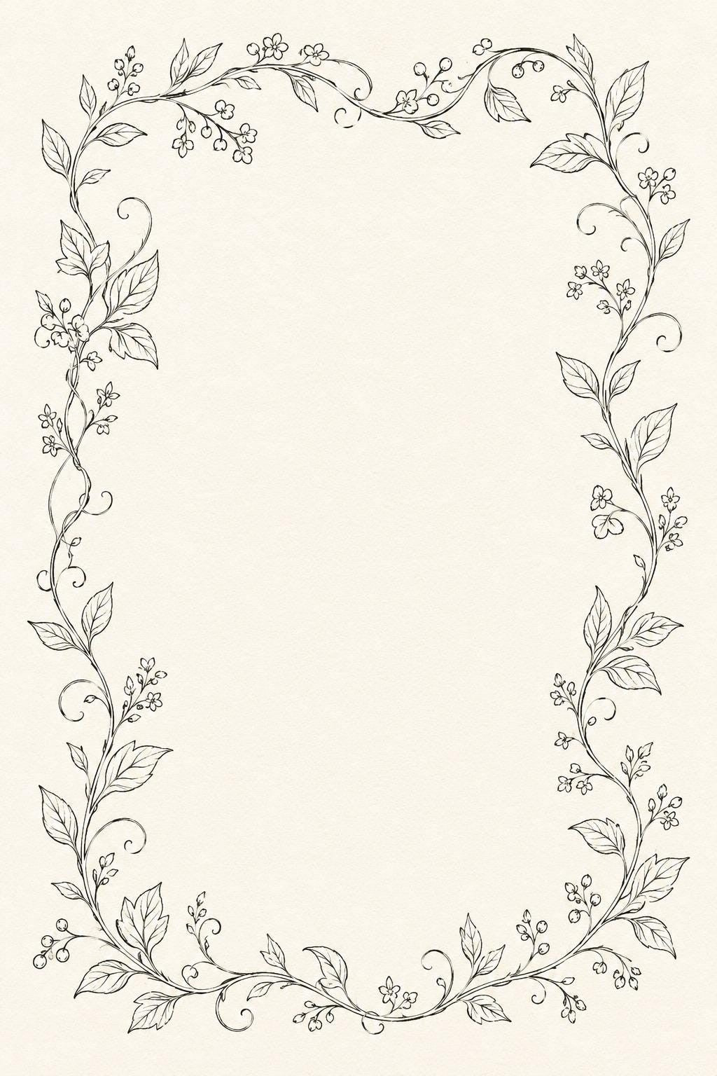 Ribbon Vine Border transfer linework preview for the digital hand embroidery pattern and stitch guide