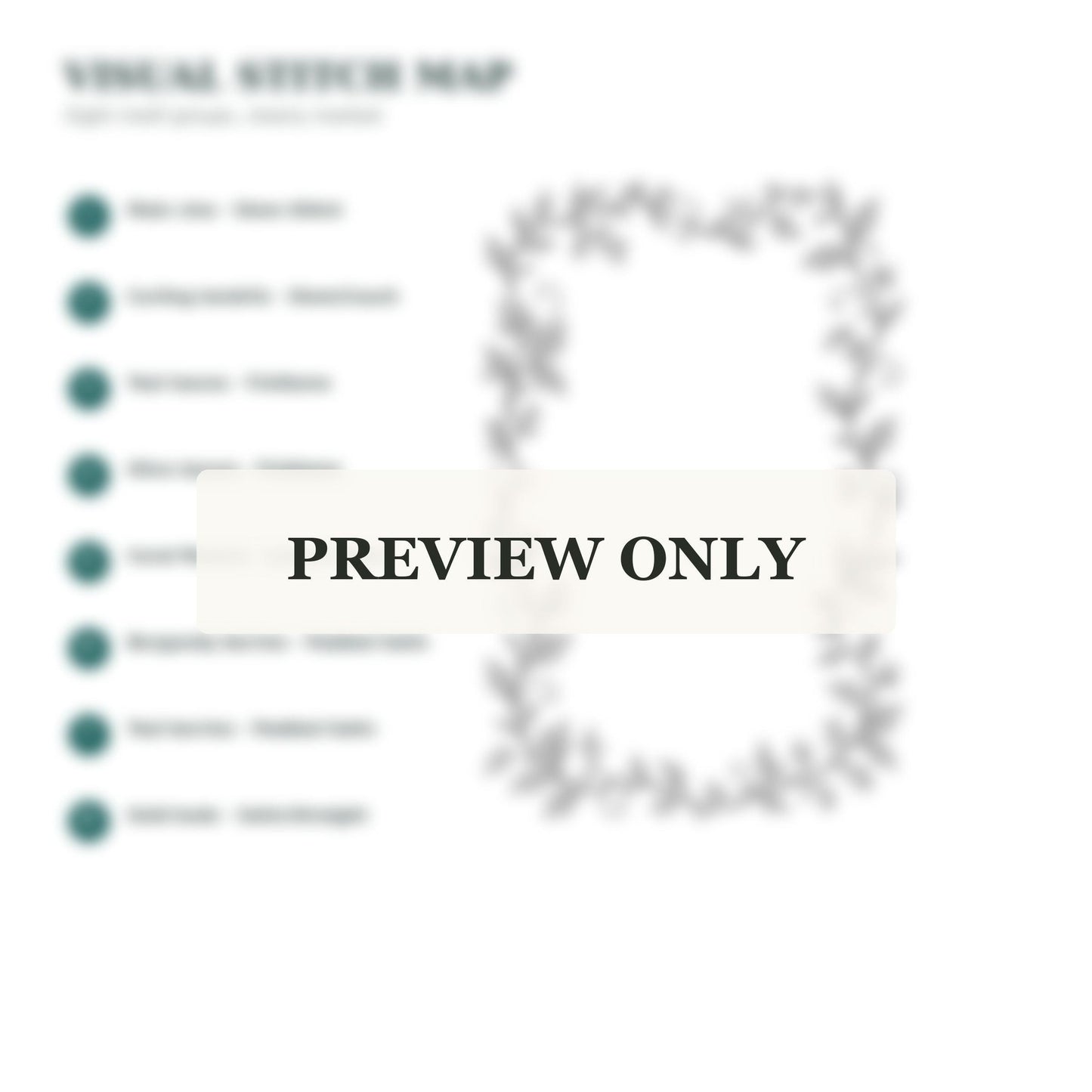 Ribbon Vine Border stitch guide preview for the digital hand embroidery pattern and stitch guide
