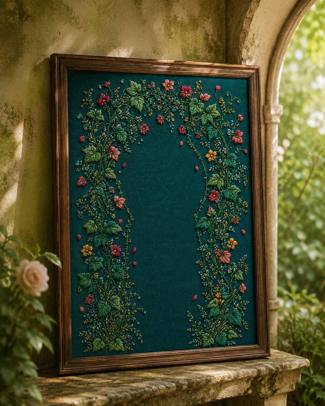 Secret Garden Vine Gate essential needlework handbook for the digital hand embroidery pattern and stitch guide