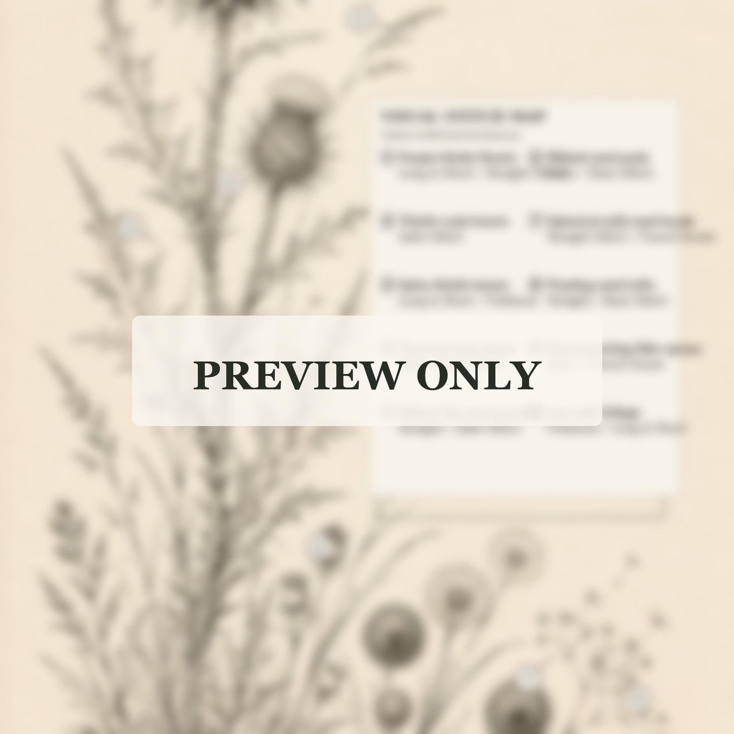 Thistle and Wild Seed Architecture dmc colour palette preview for the digital hand embroidery pattern and stitch guide