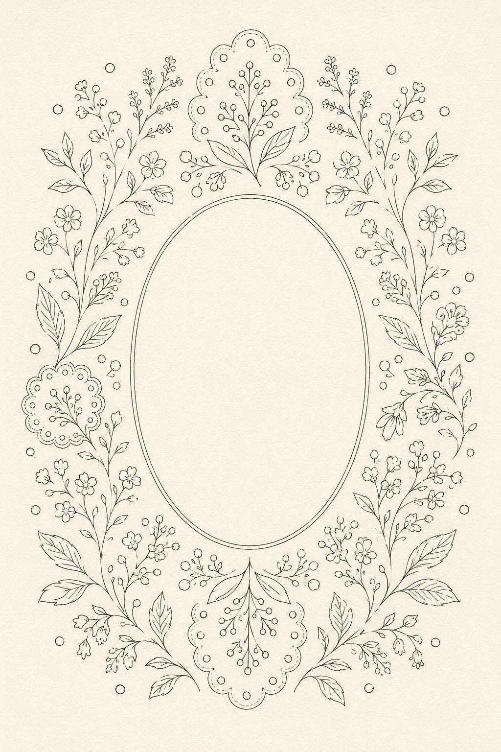 Whitework Botanical Heirloom transfer linework preview for the digital hand embroidery pattern and stitch guide