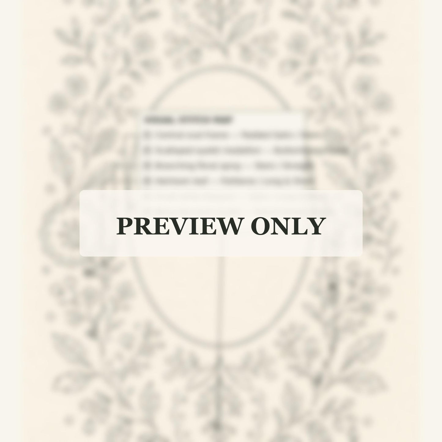 Whitework Botanical Heirloom framed textile display for the digital hand embroidery pattern and stitch guide