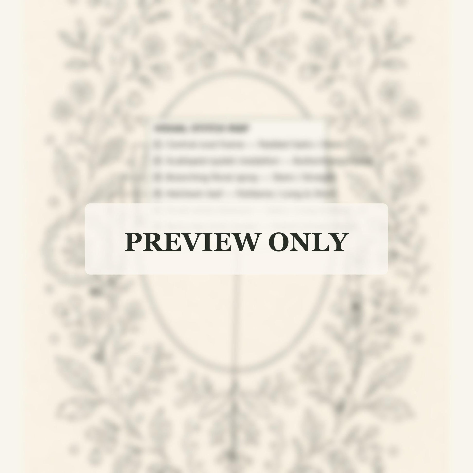 Whitework Botanical Heirloom framed textile display for the digital hand embroidery pattern and stitch guide