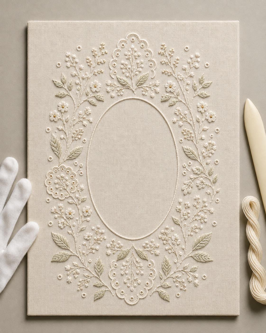 Whitework Botanical Heirloom additional project reference for the digital hand embroidery pattern and stitch guide
