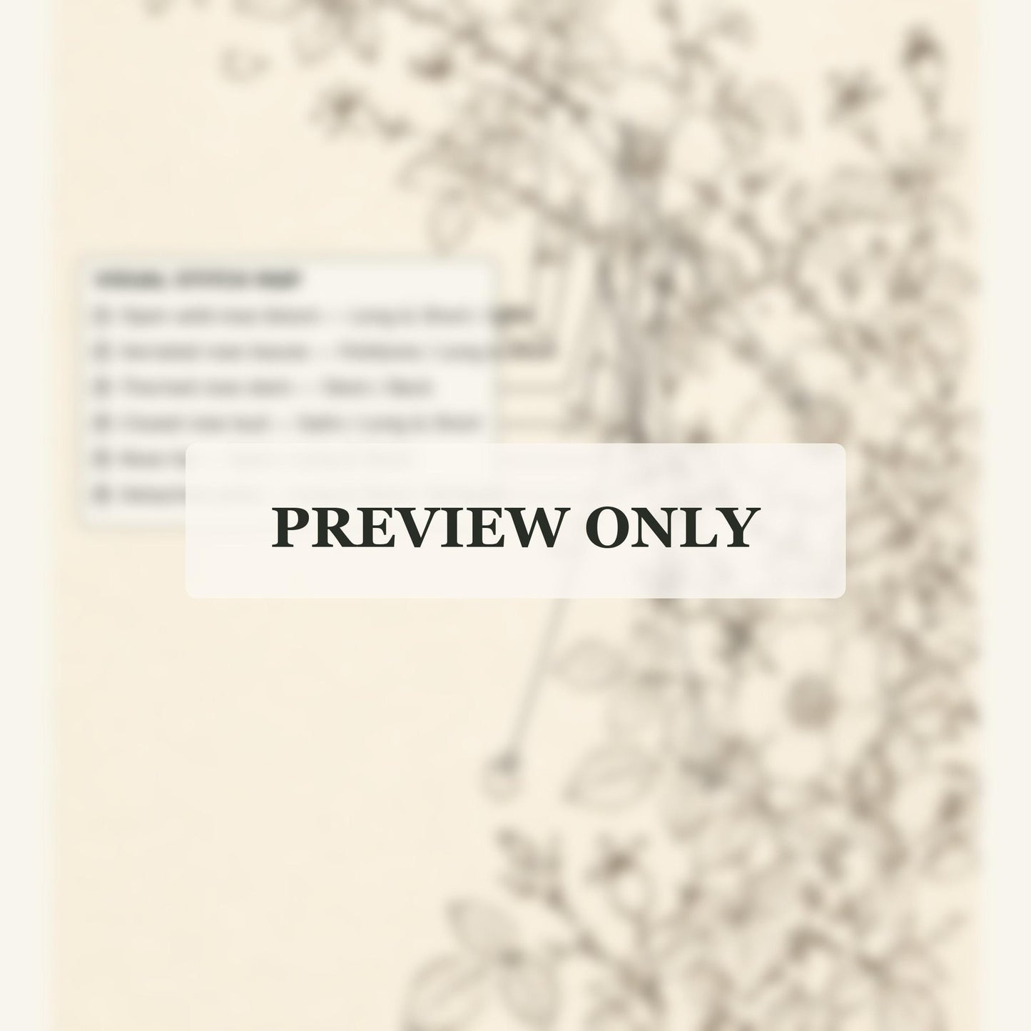 Wild Rose Hedge stitch guide preview for the digital hand embroidery pattern and stitch guide