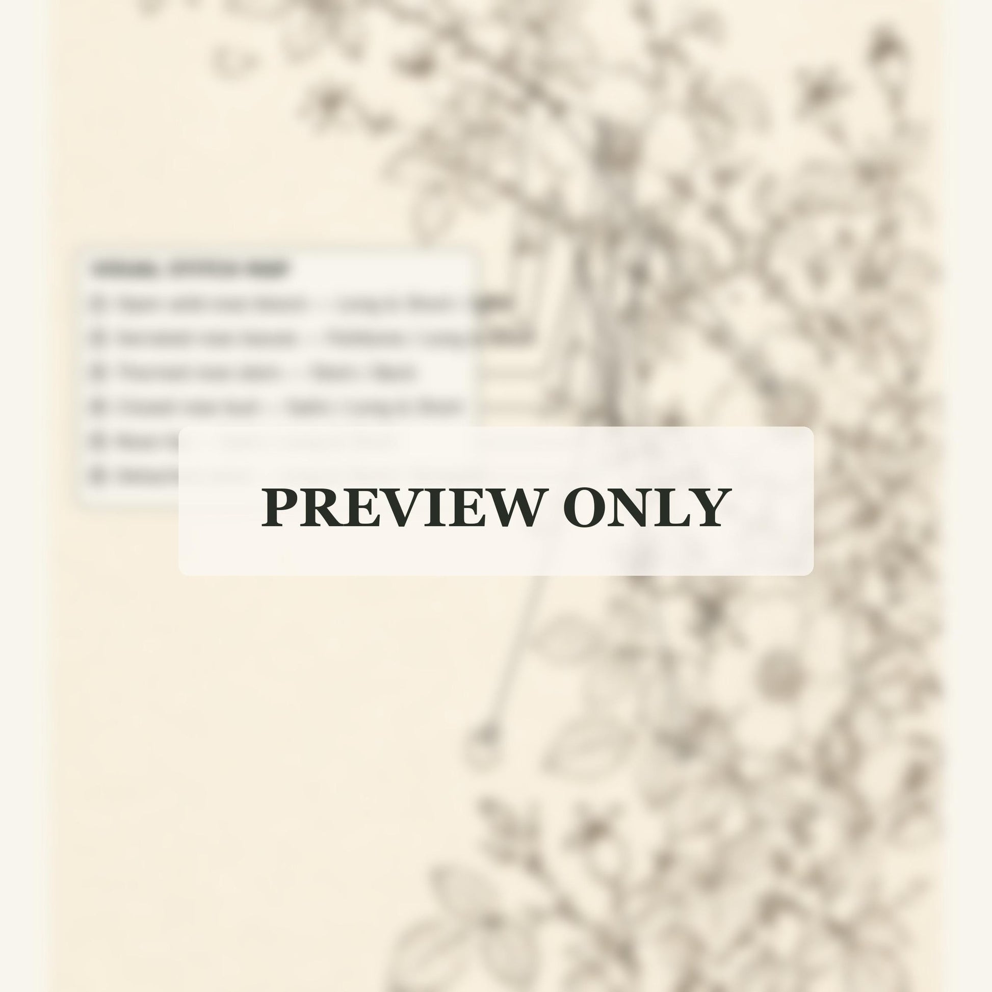Wild Rose Hedge stitch guide preview for the digital hand embroidery pattern and stitch guide