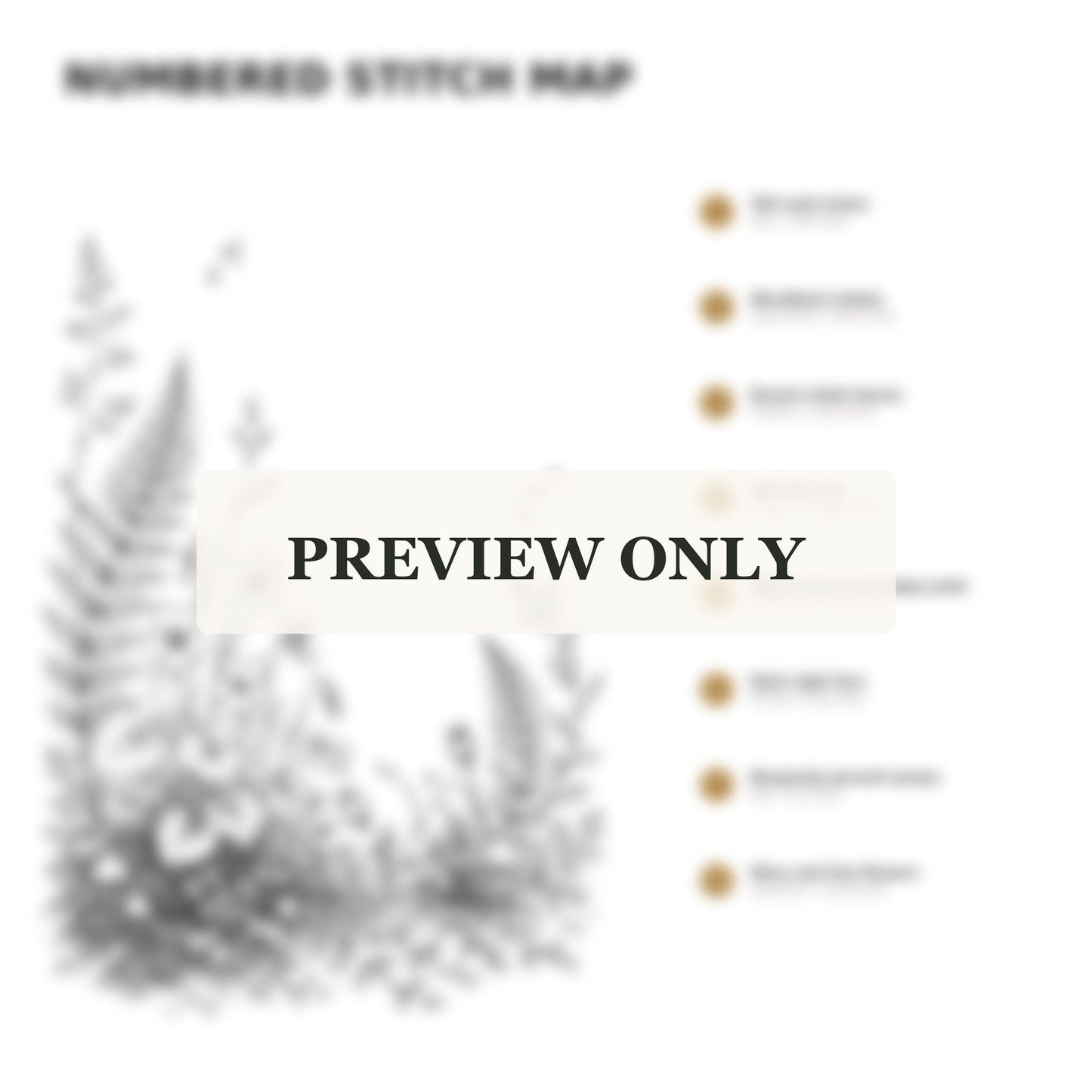 Woodland Violet Floor stitch guide preview for the digital hand embroidery pattern and stitch guide