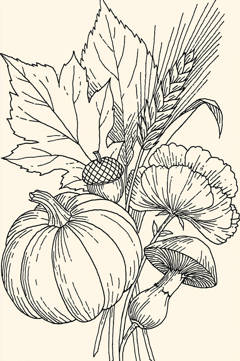 Harvest Kitchen Accent Motif Halloween from Halloween & Autumn Embroidery Book 3, a digital embroidery design reference for machine embroidery designs, embroidery patterns and linen and home textile projects.