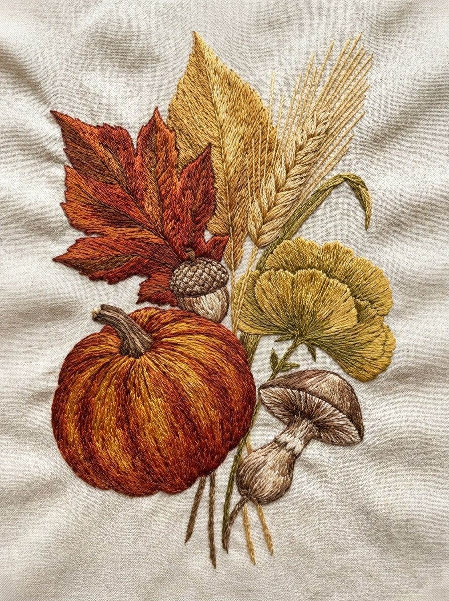 Harvest Kitchen Accent Motif Halloween from Halloween & Autumn Embroidery Book 3, a digital embroidery design reference for machine embroidery designs, embroidery patterns and linen and home textile projects.