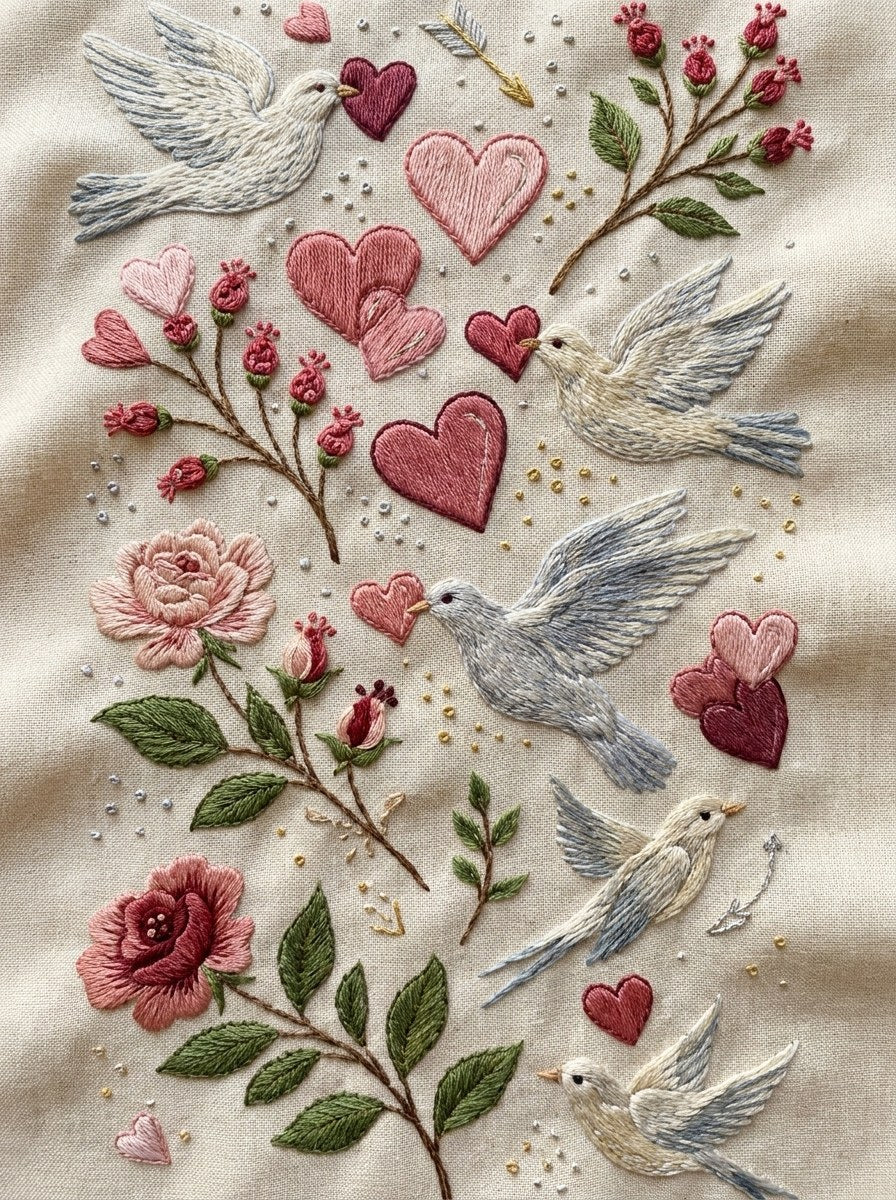 Digital PDF embroidery design bundle cover preview for Seasonal & Sentimental Motifs Bundle 2, featuring curated embroidery patterns, motif library references and textile design… - preview 17