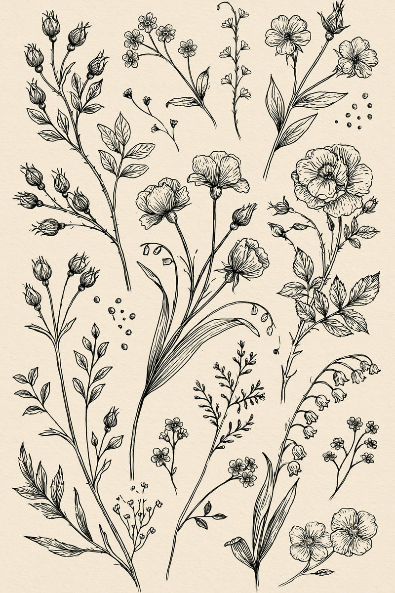 Victorian Sprig & Heirloom Botanicals Book 49 Product Book 2 digital PDF embroidery design book - sample plate / motif preview 8