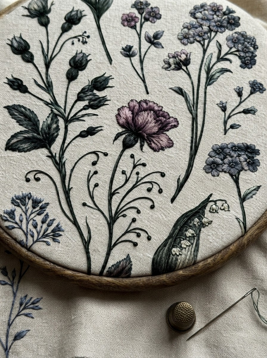 Victorian Sprig & Heirloom Botanicals Book 49 Product Book 6 digital PDF embroidery design book - sample plate / motif preview 11