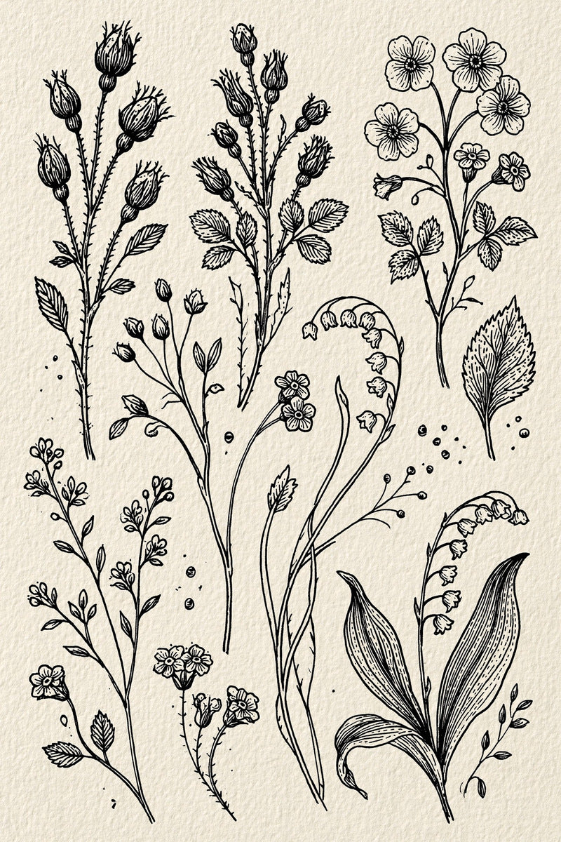 Victorian Sprig & Heirloom Botanicals Book 49 Product Book 4 digital PDF embroidery design book - sample plate / motif preview 6
