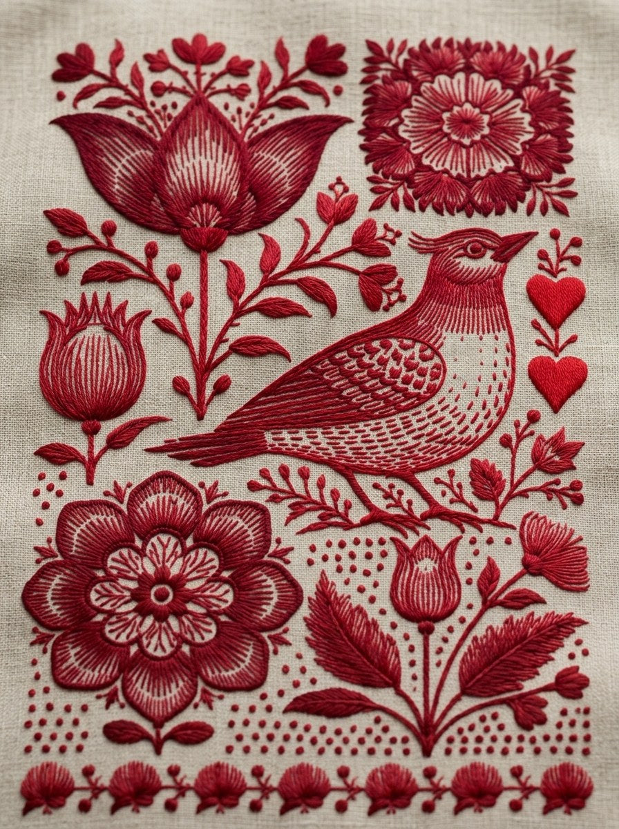 Digital PDF embroidery design bundle cover preview for Nature, Country Folk & Global Color Bundle 4, featuring curated embroidery patterns, motif library references and textile… - preview 27