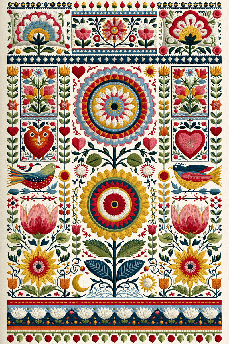Heirloom Global Folk Textile Library from Global Folk Art Embroidery Book 4, a digital embroidery design reference for machine embroidery designs, embroidery patterns and embroidery design reference.