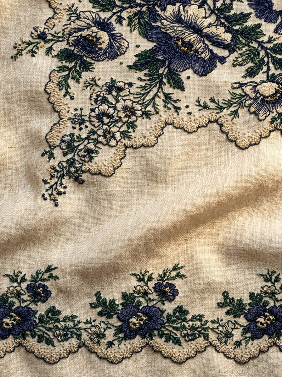 Heirloom Home Linen Border Classic from Classic Frames & Borders Book 3, a digital embroidery design reference for machine embroidery designs, embroidery patterns and border and edge embroidery.