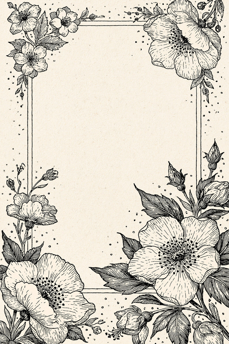 Heirloom Label Frame With Floral from Classic Frames & Borders Book 9, a digital embroidery design reference for machine embroidery designs, embroidery patterns and border and edge embroidery.