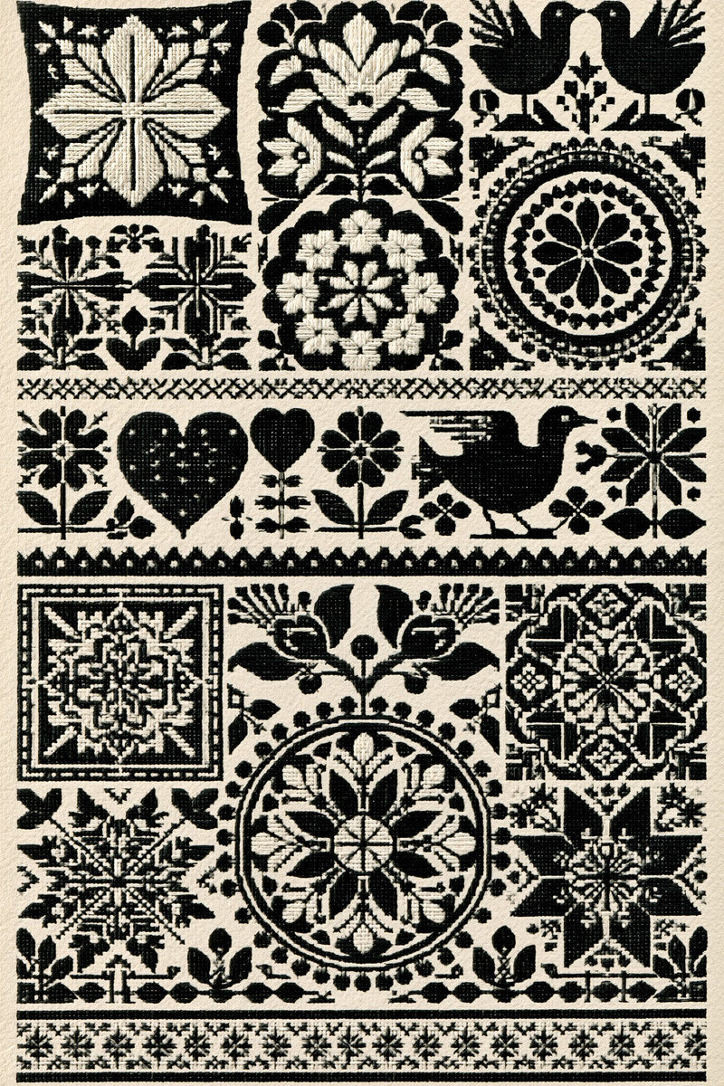 Scandinavian Folk Embroidery Book 45 Product Book 2 digital PDF embroidery design book - sample plate / motif preview 16