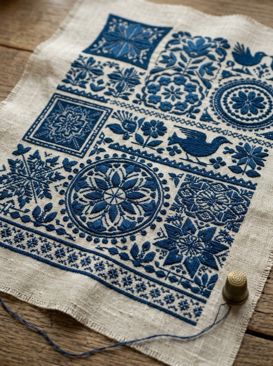 Scandinavian Folk Embroidery Book 45 Product Book 2 digital PDF embroidery design book - sample plate / motif preview 17