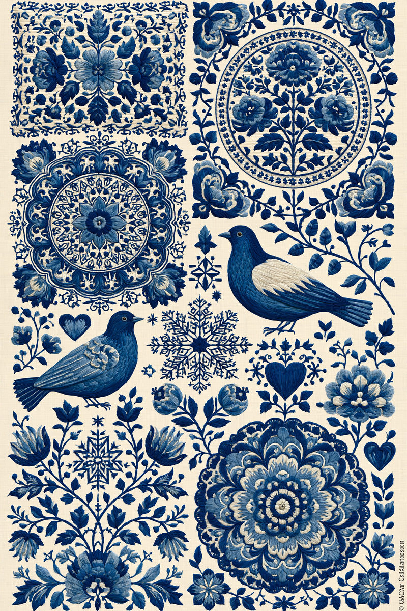 Scandinavian Folk Embroidery Book 45 Product Book 4 digital PDF embroidery design book - sample plate / motif preview 12