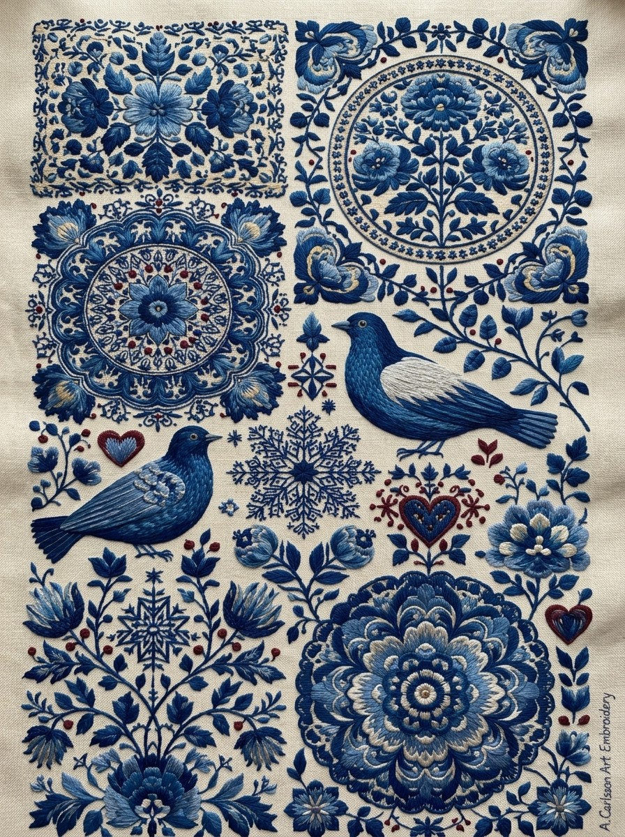 Scandinavian Folk Embroidery Book 45 Product Book 4 digital PDF embroidery design book - sample plate / motif preview 13