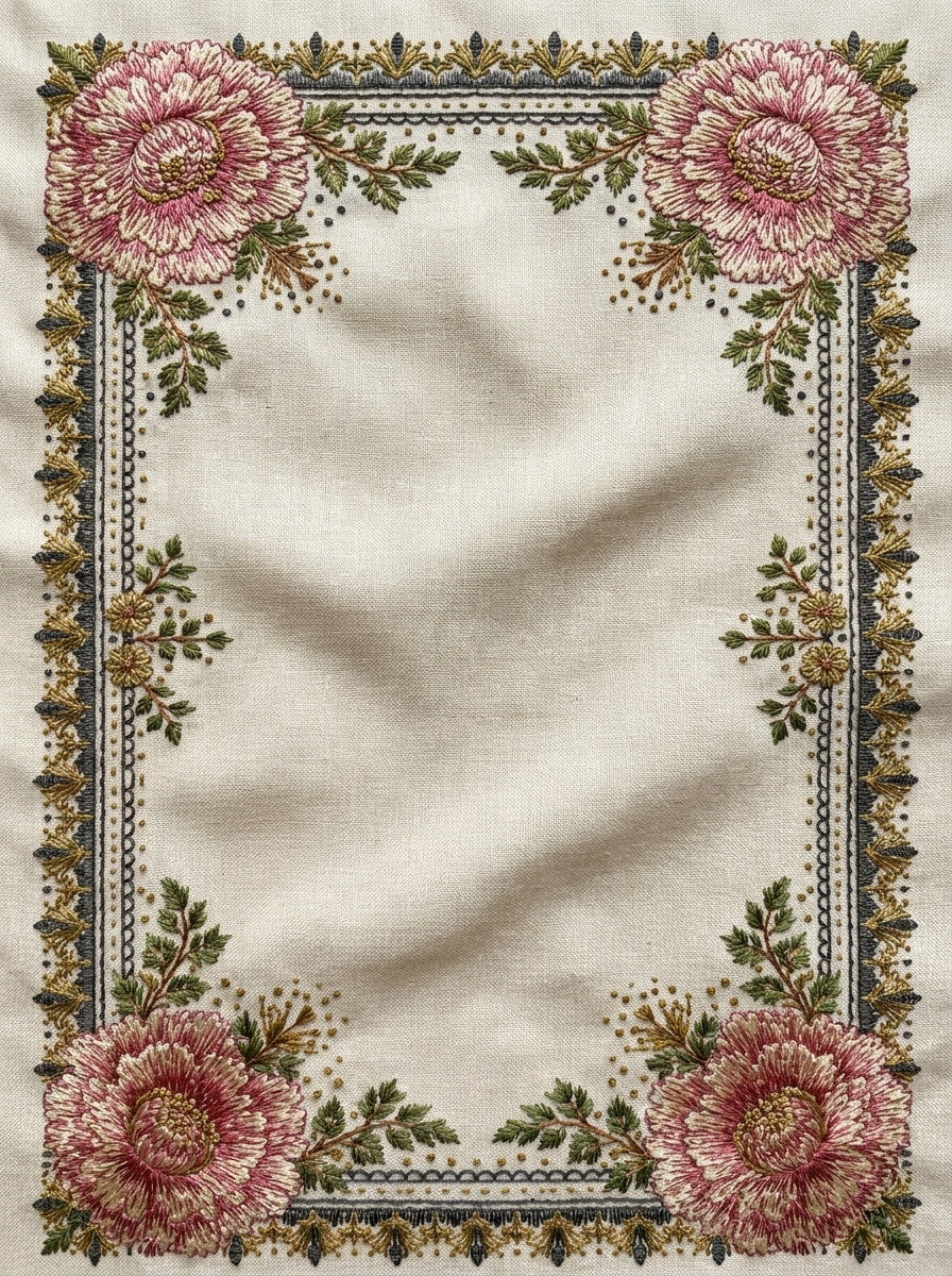 Heirloom Table Border Frame Classic from Classic Frames & Borders Book 2, a digital embroidery design reference for machine embroidery designs, embroidery patterns and border and edge embroidery.