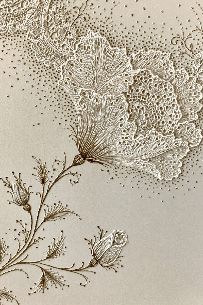 Heirloom Wedding Handkerchief Plate French from French Embroidery & La Broderie Blanche Book 4, a digital embroidery design reference for machine embroidery designs, embroidery patterns and lace and broderie details.