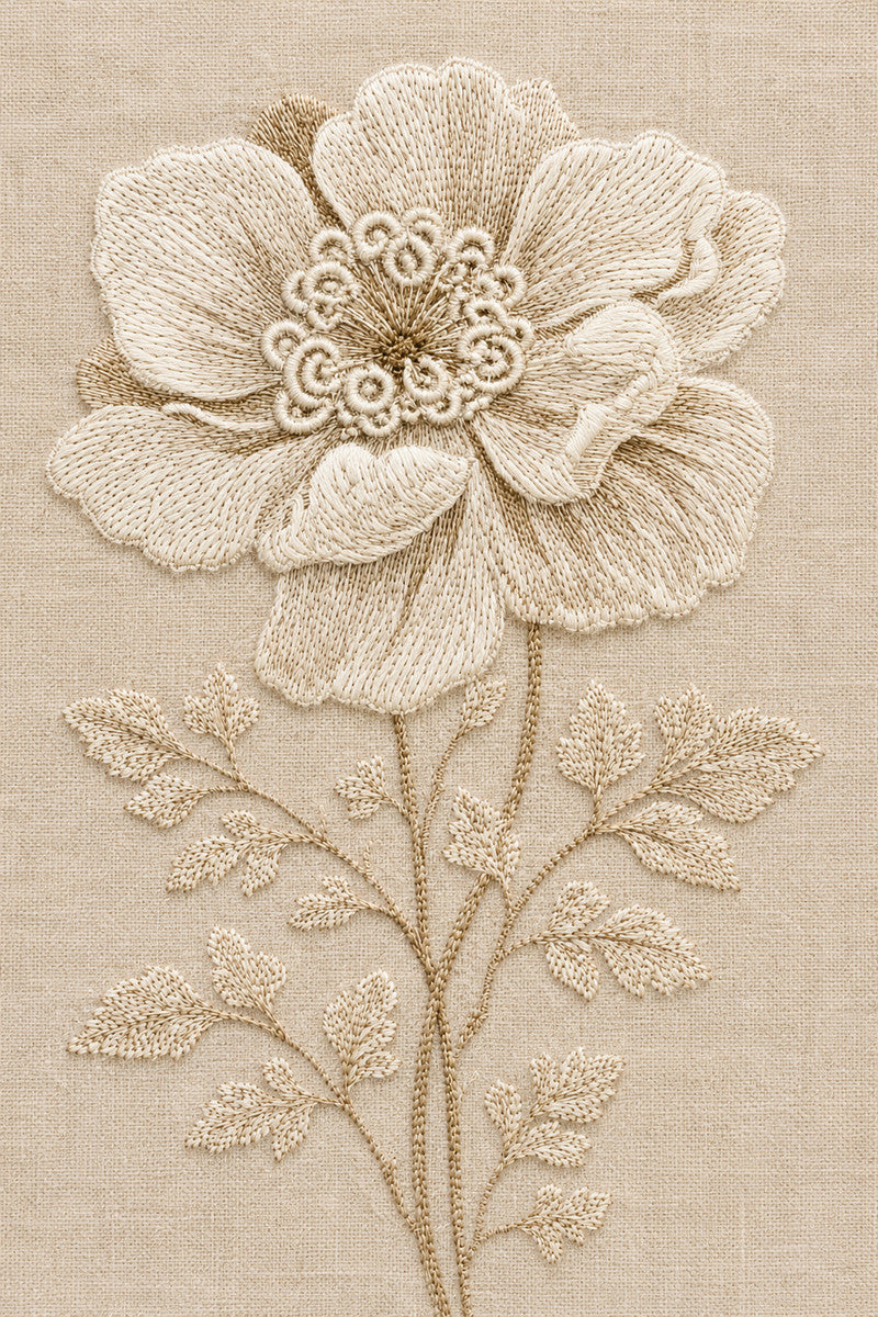 Heirloom White Floral Motif 1 from Lace Embroidery & Broderie Designs Book 1, a digital embroidery design reference for machine embroidery designs, embroidery patterns and lace and broderie details.