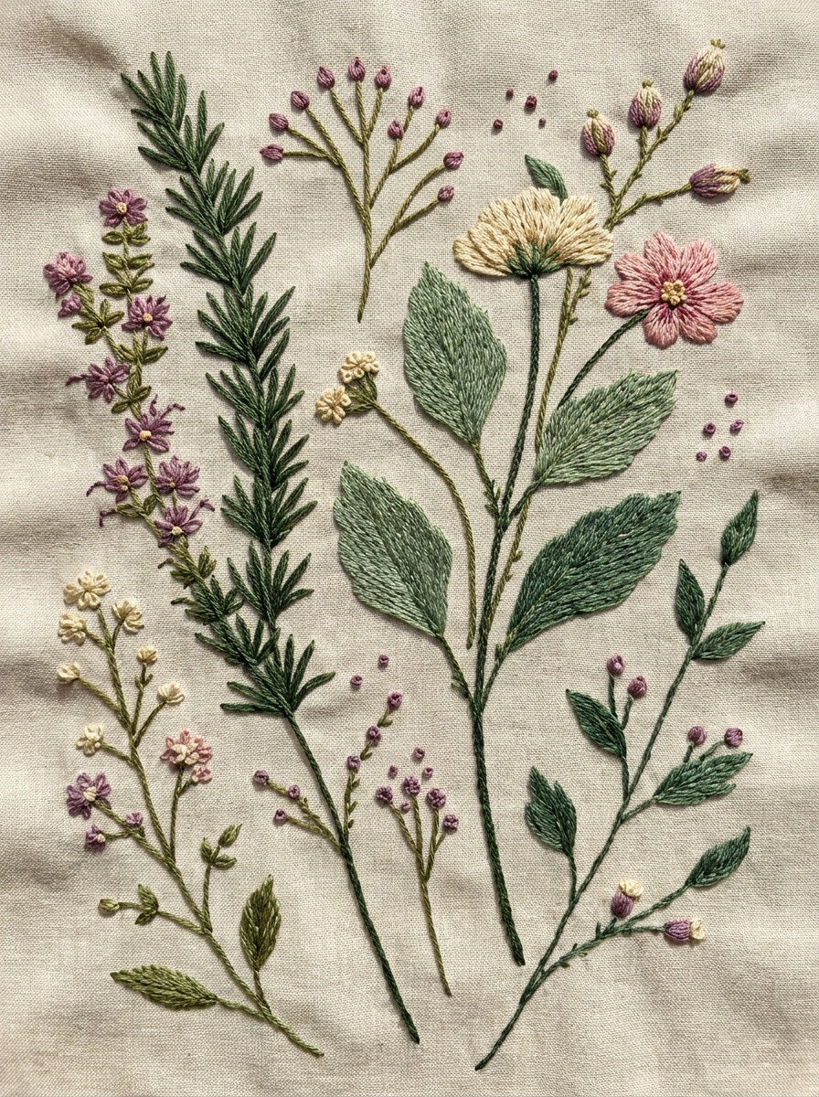 Herb And Meadow Filler Library 02 from Botanical Sprig Library Book 8, a digital embroidery design reference for machine embroidery designs, embroidery patterns and small motif and accent designs.