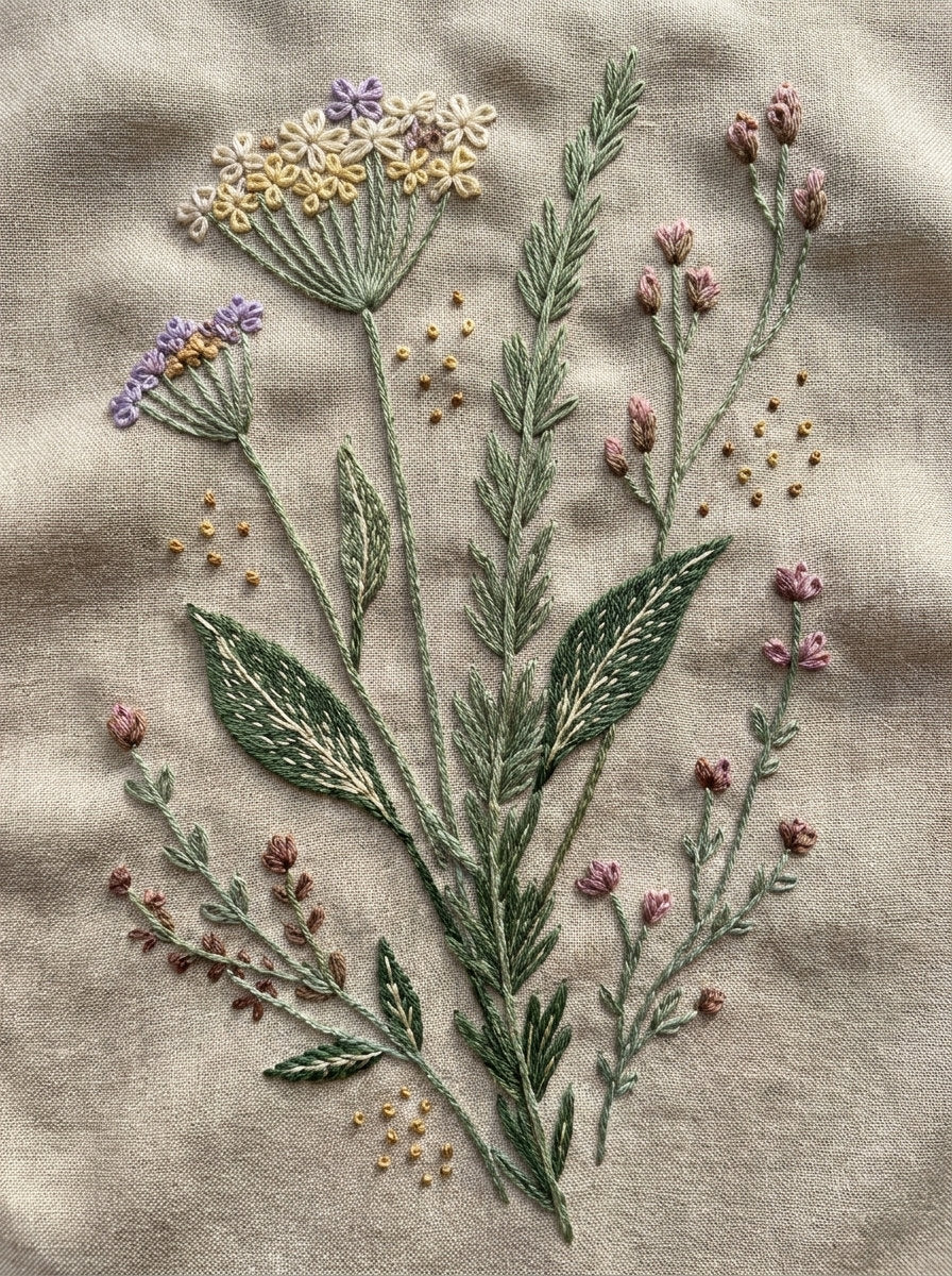 Herb And Meadow Filler Library 02 from Botanical Sprig Library Book 9, a digital embroidery design reference for machine embroidery designs, embroidery patterns and small motif and accent designs.