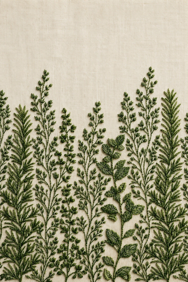 Herb Garden Towel Design 03 from Napkins, Table Runners & Kitchen Linens Book 2, a digital embroidery design reference for machine embroidery designs, embroidery patterns and border and edge embroidery.